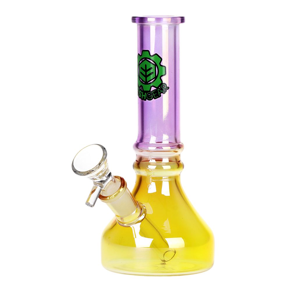 4CT BUNDLE - Seshgear Electroplated Ombre Glass Water Pipe - 6.5" / 14mm F / Assorted Colors, BDD Wholesale