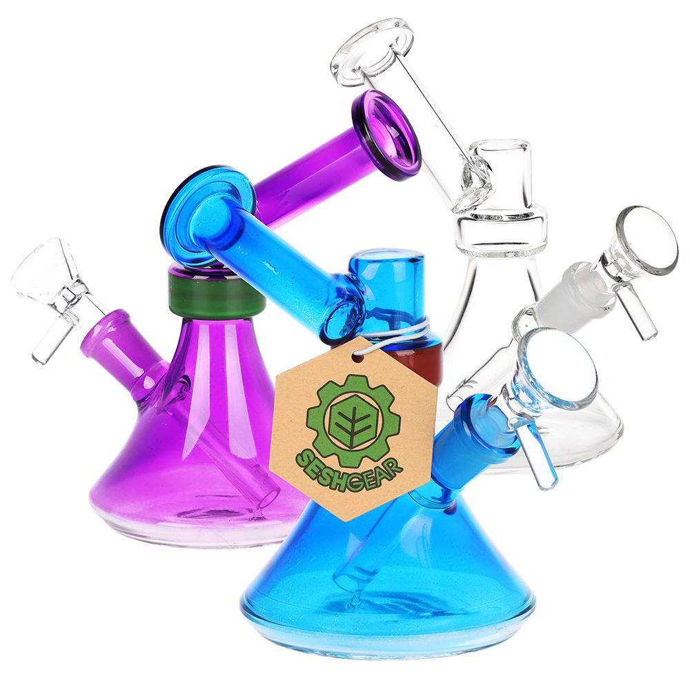 3CT BUNDLE - SeshGear Bell Ringer Glass Water Pipe - 6" / 14mm F / Assorted Colors