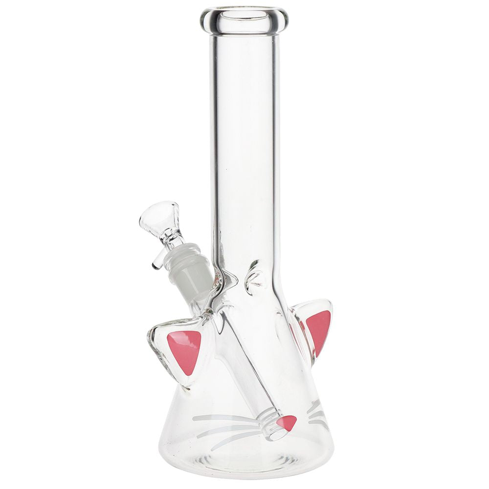 SeshGear Kitty Whiskers Beaker Glass Water Pipe - 9.75" / 14mm F, BDD Wholesale