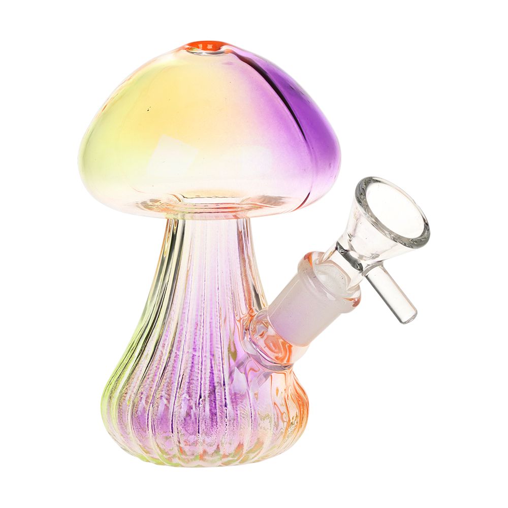 SeshGear Electroplated Mushroom Glass Bubbler - 4.75" / 14mm F, BDD Wholesale