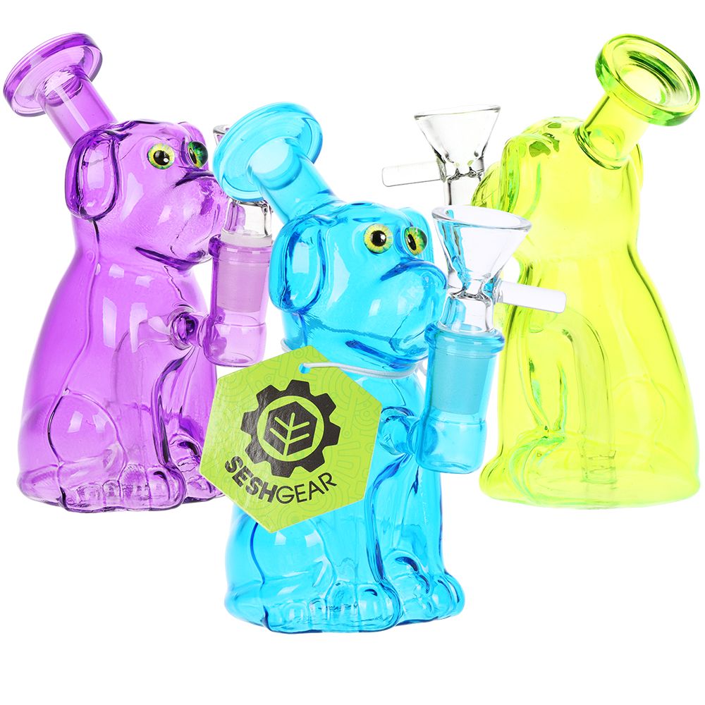3CT BUNDLE - SeshGear Fetch Rover! Glass Bubbler - 5" / 14mm F / Assorted Colors, BDD Wholesale