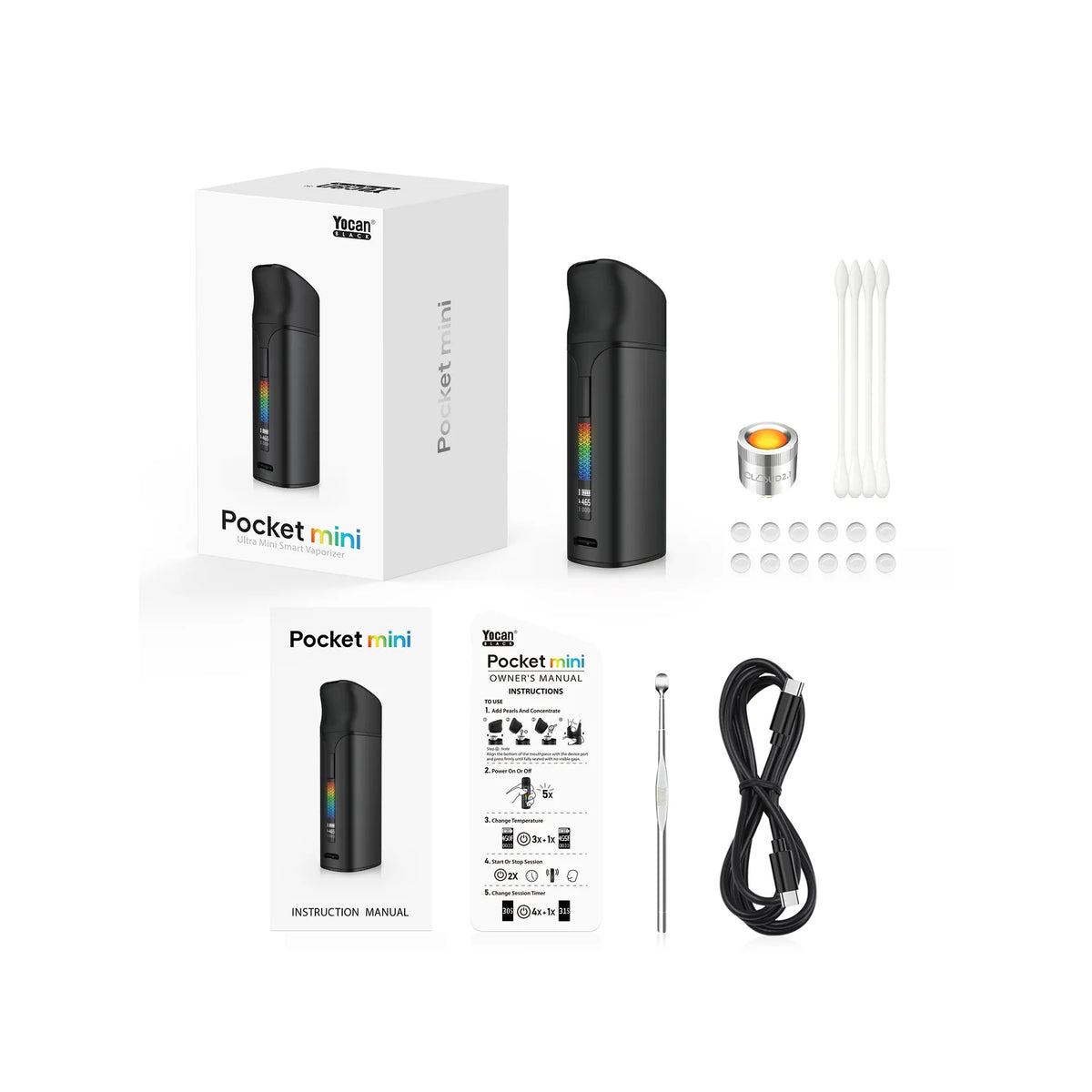 Yocan Black Pocket Mini Dab Pen Vaporizer