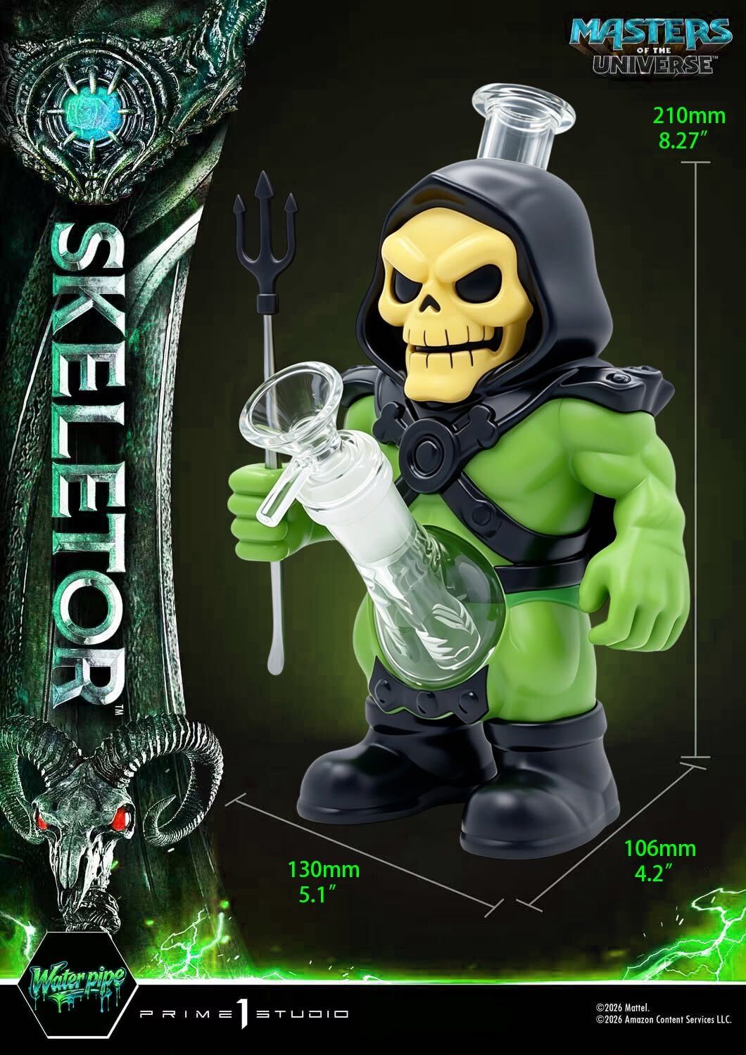 Glass Water Pipe – 8.27"- Skeletor