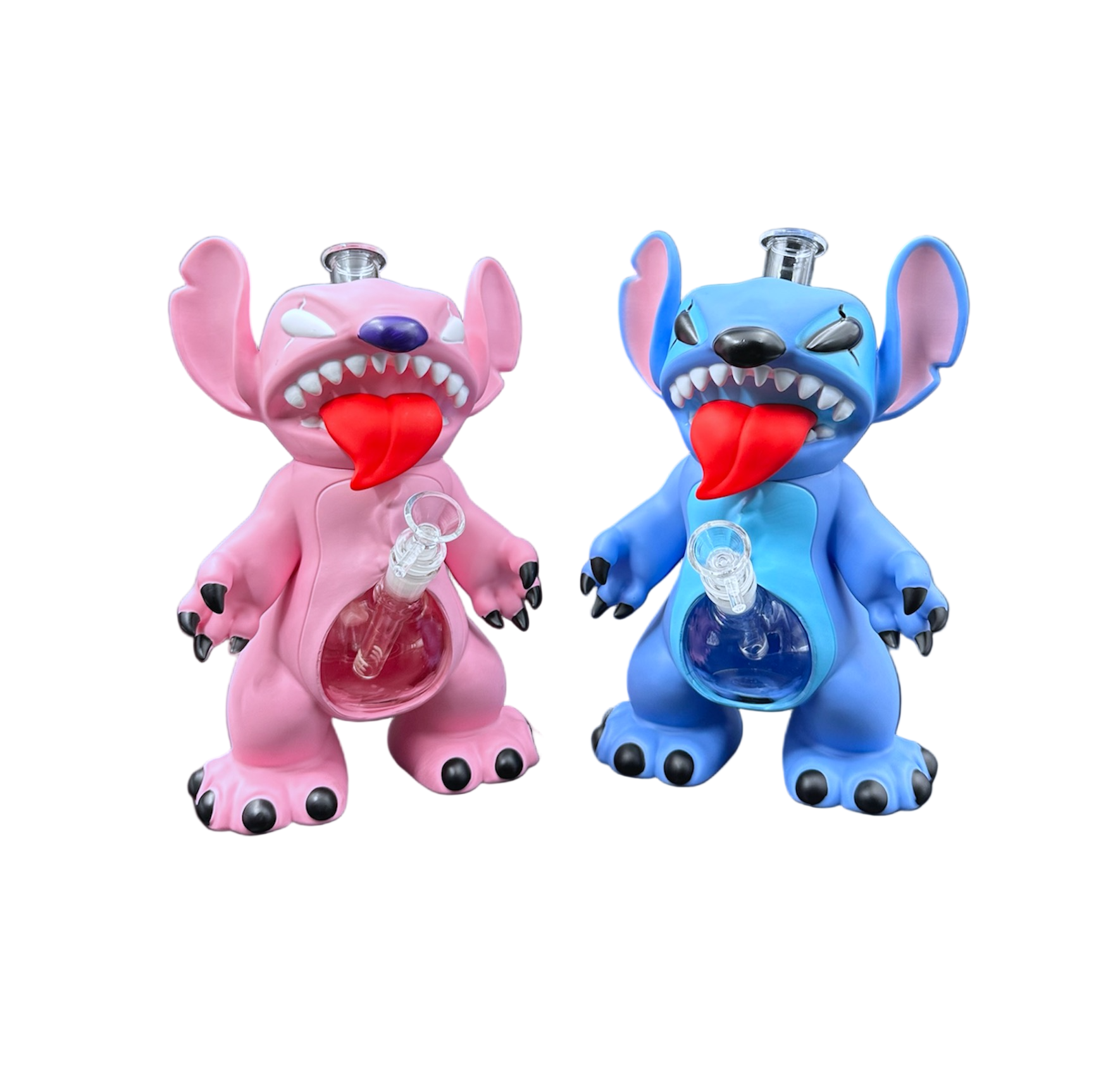 Glass Water Pipe - Aliens (12")