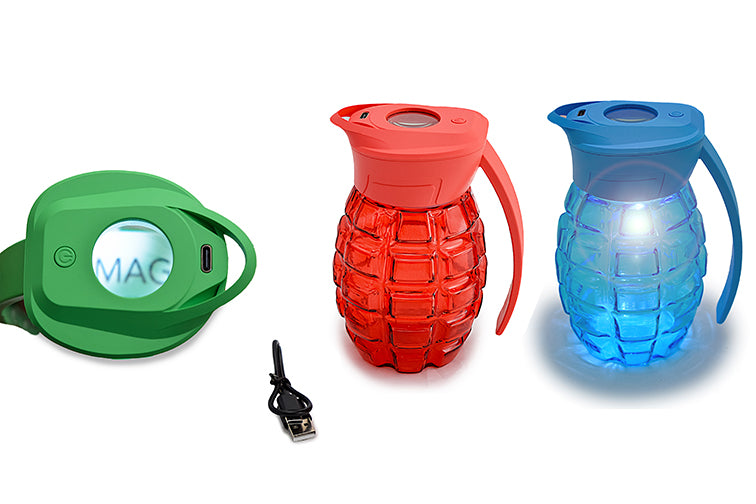Grenade Magnifying Glass Jar with LED