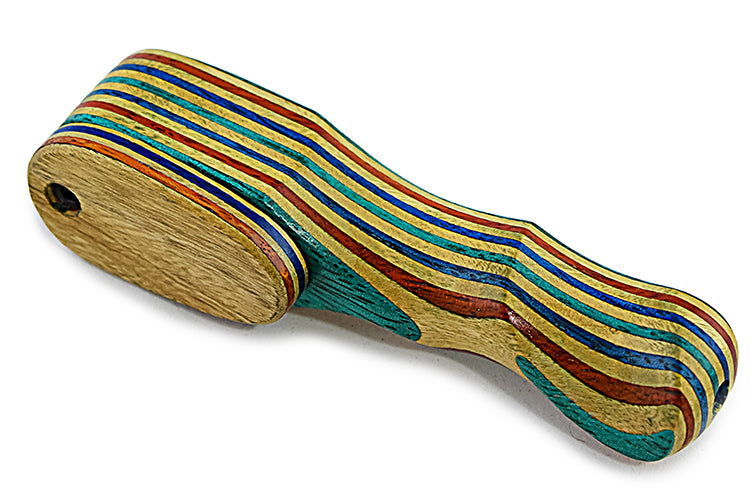 Rainbow Laminated Wood Pipe w/ Cap