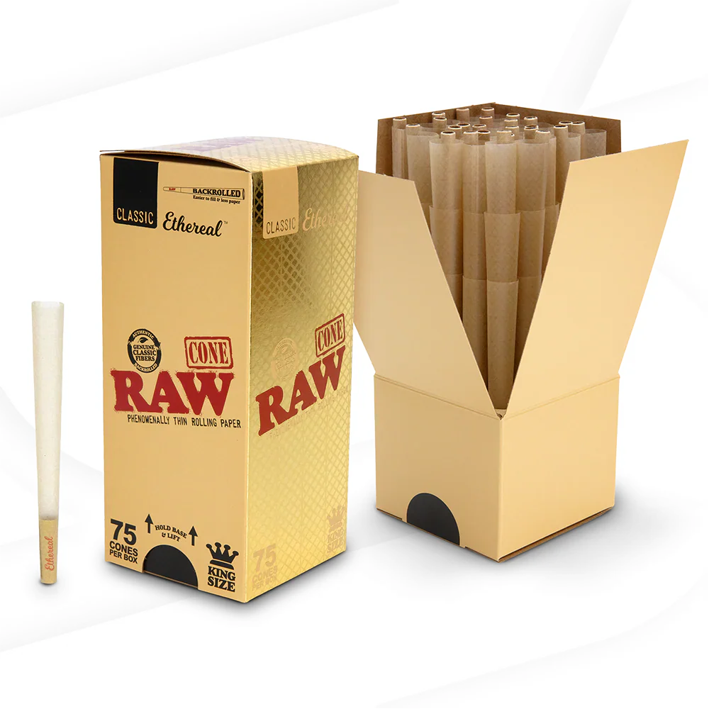 RAW - Ethereal King Size Classic Pre-Roll Cone (75 Pack)