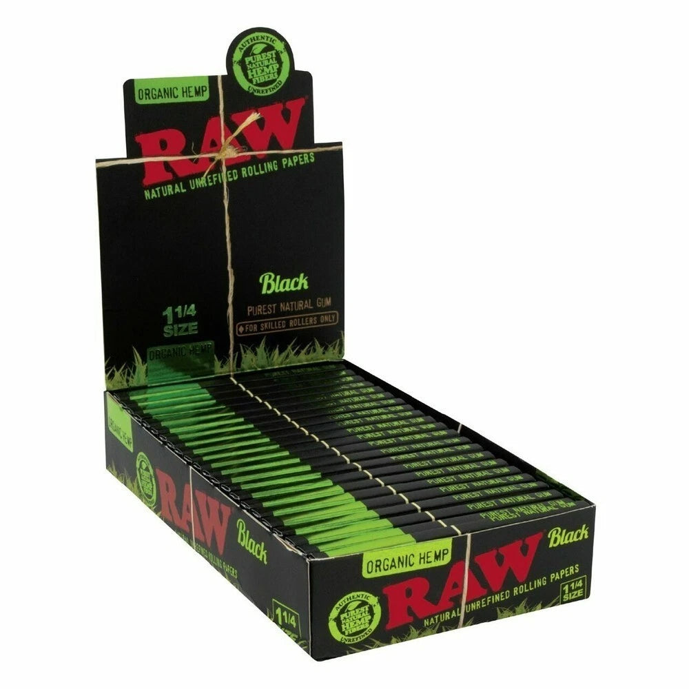 RAW Organic Hemp Black 1 1/4 (24ct Display)