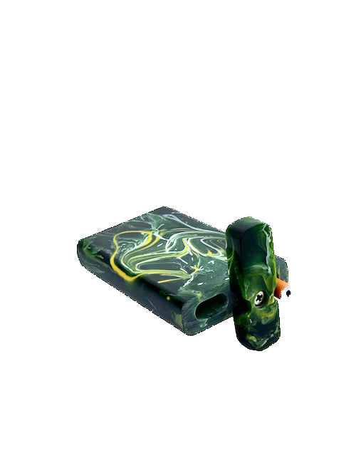 Handmade Acrylic Dugout w/ One Hitter - Green Marble