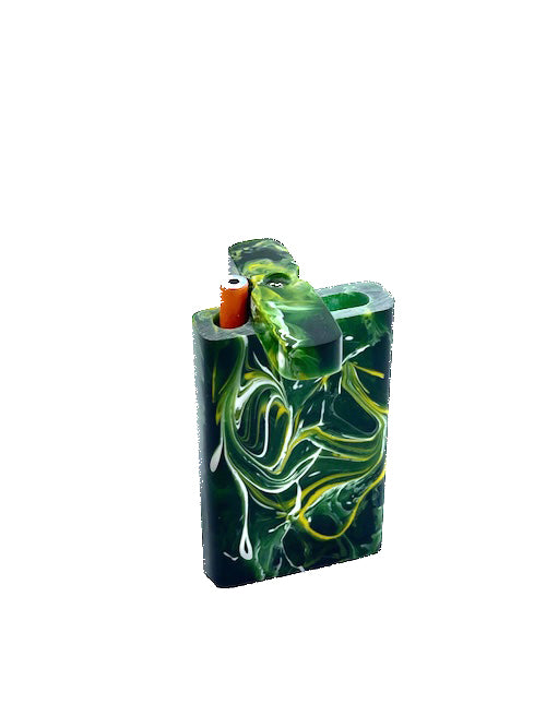 Handmade Acrylic Dugout w/ One Hitter - Green Marble