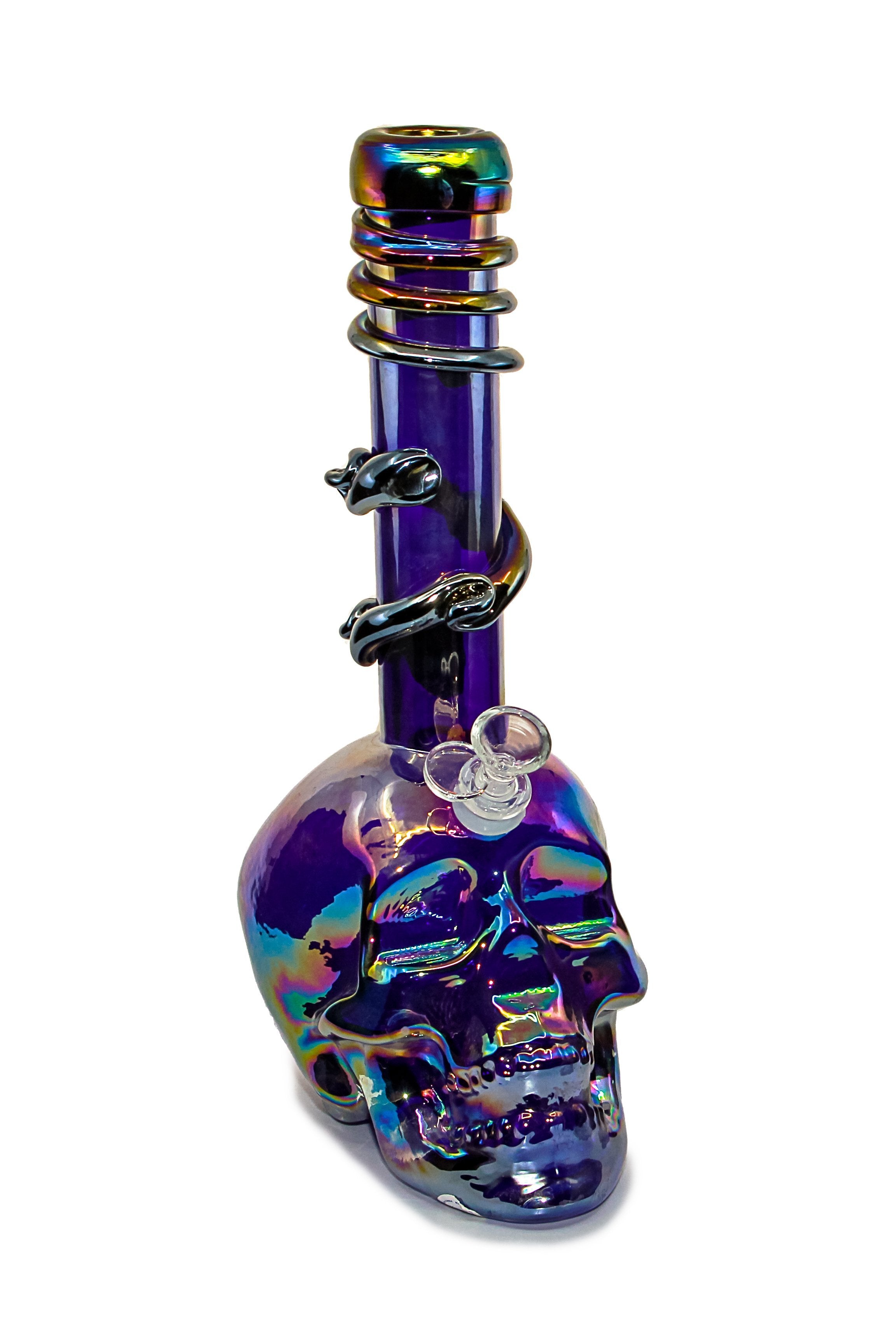 Soft-Glass Water Pipe - Skull (14")