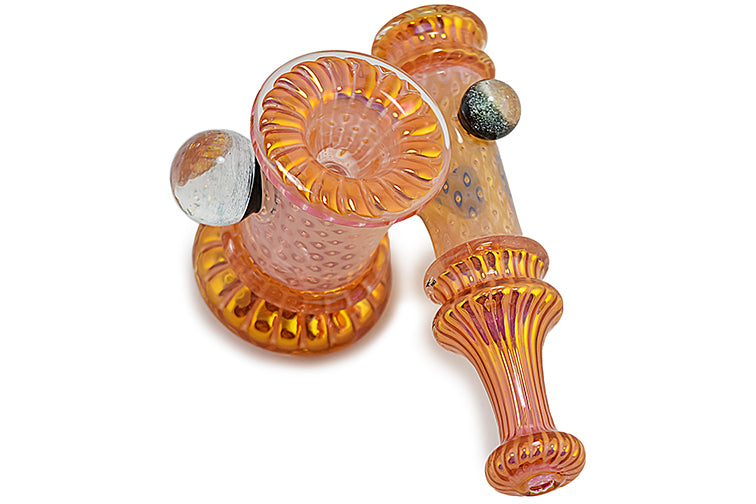 Gold Fumed & Silver Fumed Dichro Marble Bubbler