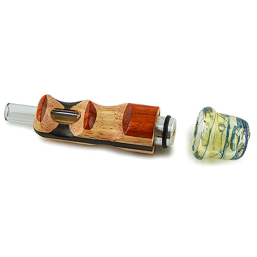 Rainbow Wood Pipe Torpedo Style Pyrex Bowl and Stem