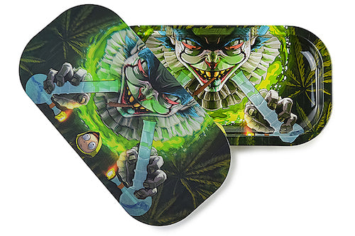 Slim 3D Holographic Metal Rolling Tray w/ Magnetic Lid (Design 29)